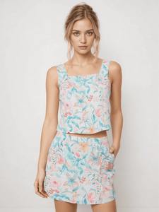 Conjunto de Dos Piezas de Algodón Tejido con Estampado Floral para Mujer, Verano, Suministro Directo de Fábrica, Tela Ecológica, Suave y Cómoda, Precio al por Mayor Disponible - Product Image 3