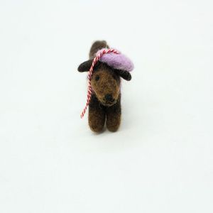 Handmade Felt Dachshund Christmas Ornament Needle Felted Dog Tree Hanging Decoration - Product Image 2