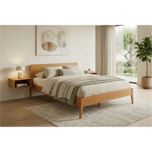American <b>pine</b> plywood <b>bed</b> Modern convertible bedroom set Durable safe <b>bed</b> for kids Moon Queen <b>bed</b> frame - Product Image 2
