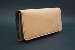 Cadeau de compartiment de téléphone long cousu à la main de 12 cartes de deux couleurs minimalistes pour le portefeuille de femme pour la LSW-0096 de vacances - Product Image 3