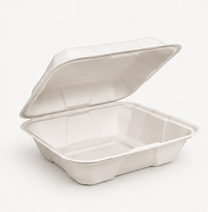 Custom Logo Compostable Bagasse Food Packaging Container 9x6 Inch Disposable Clamshell <b>Lunch</b> <b>Box</b> - Product Image 2