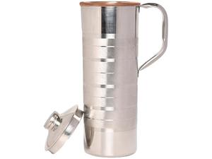 Nouvelle carafe en cuivre au design moderne avec poignée, idéale pour l'eau potable, taille moyenne, pour la cuisine et la table à manger - Product Image 5