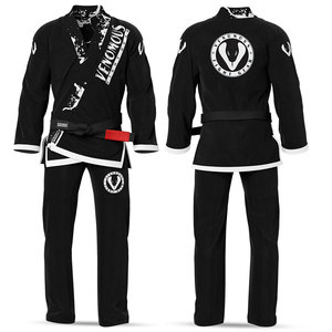 ชุดยิวยิตสูบราซิลเลี่ยน Venomous Black Thunder BJJ Gi พรีเมียม ผ้าเพิร์ลวีฟ ระบายอากาศได้ดี น้ำหนักเบา แห้งเร็ว ผ้าฝ้าย 100% 450 กรัม - Product Image 1
