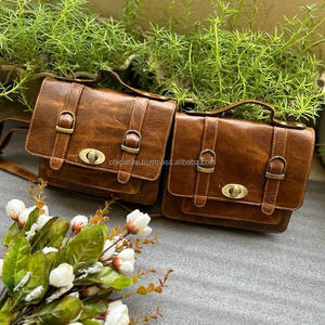 Real Handmade Full Grain <b>Genuine</b> Crunch Leather Handbag Stylish Women Real Vintage Leather Office Use Cross Body Shoulder Bag - Product Image 2