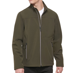 Chaqueta Premium Verde Oliva con Cuello Alto y Bolsillos con Cremallera |   Carcasa Ligera Resistente al Viento |   Ropa Deportiva Casual con Cierre Completo para Hombre - Product Image 2