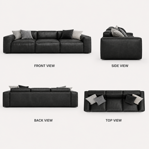 Luxury Genuine Leather Three Seater <b>Sofa</b> Durable Modern Couch with Premium Comfort for Residential Furniture Export - Product Image 3