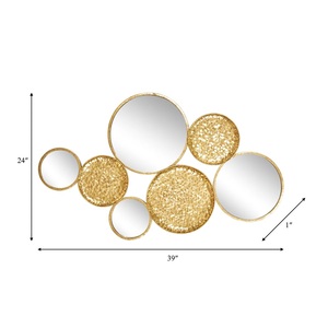 Espejo Moderno Heritage Gold Cluster 2026 - Arte de Pared Hexagonal de Metal Martillado Hecho a Mano para Interiores de Lujo - Product Image 5