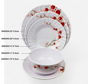 Round <b>Melamine</b> Dinner Plates <b>Bowl</b> Set with Customized Design Pigmented Technique Modern Style Durable Dishwasher Microwave Safe - Product Image 6