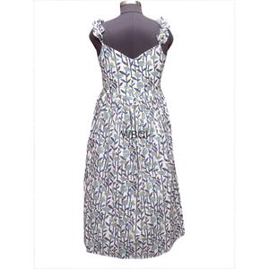 Robe longue trapèze indienne imprimée au bloc pour mariage, 100 % coton, col en V, respirante, design moderne et élégant, idéale pour l'été, vente en gros - Product Image 5