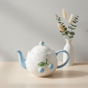 Théière en Porcelaine Fine de Qualité Supérieure 3460983C-1.0 NOUVELLE, Motif Myrtille Claire & Points, 1000ML - Product Image 2