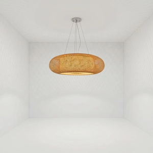 Grand Lustre en Rotin Tressé à la Main, Style Bohème Chic, Luminaire Suspendu Naturel, Éclairage Design pour Salon et Chambre, Fournisseur d'Usine - Product Image 4