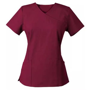 OEM Available Wholesale Rate Medical Scrub <b>Tops</b> Cotton Fleece Unisex Custom Color Summer Hospital Scrubs Uniform Custom Logo - Product Image 4