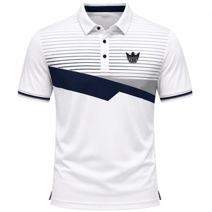 Polo pour homme décontracté à imprimé intégral, en tissu tricoté polyester élasthanne, séchage rapide, extensible dans les quatre sens, idéal pour la vente en gros - Product Image 3
