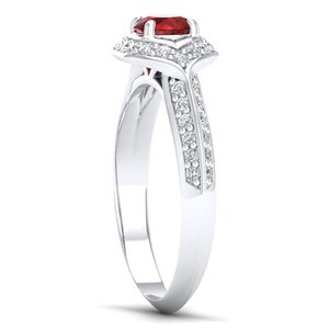 REYES Unique Design Round Cut 0.5Ct <b>Garnet</b> Gemstone Statement <b>Ring</b> For Women Wholesale Price 14K Gold Moissanite Solitaire <b>Rings</b> - Product Image 3
