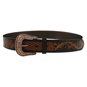 Personalized Handmade Customizable Western Rodeo Heavy Duty Full Grain Western <b>Leather</b> Tooling <b>Belt</b> Removable Brass Buckle - Product Image 3