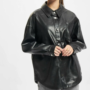Wholesale Full Sleeves <b>Women's</b> Pu <b>Leather</b> Shirts Premium Real <b>Leather</b> Shirt Manufacturer Windproof Oem <b>Woman</b> Shirts - Product Image 5