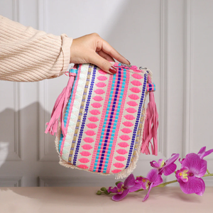 Bolso de mano tipo clutch con bordado elegante, bolso étnico de diseñador para mujer, colección de regalos de boda para novias. - Product Image 3