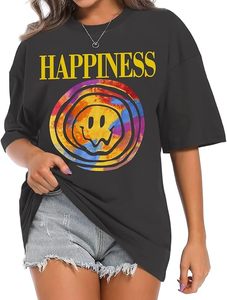 Women's Oversized Graphic T-Shirt Letter Print <b>Drop</b> Shoulder Short Sleeve Casual Streetwear Top - Product Image 2