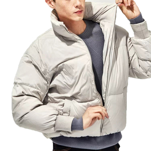 เสื้อแจ็คเก็ตพัฟเฟอร์ฤดูหนาวสำหรับผู้ชายคุณภาพสูง ผ้าแคนวาสกันลม  โลโก้ปรับแต่งได้ คอตั้ง ทรงบับเบิ้ล - Product Image 2