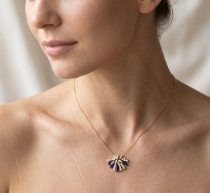 Pendentif de luxe en or massif 18 carats et 14 carats avec diamants certifiés, magnifique collier pendentif charmant et tendance - Product Image 1
