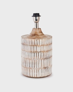 Luxury white rhythm wooden <b>table</b> <b>lamp</b> <b>base</b> oem odm low moq factory price wholesale bulk supply fast shipping no shade - Product Image 4