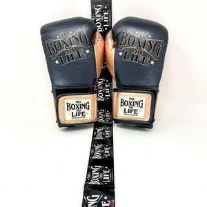 Gants de boxe professionnels de qualité supérieure, couleur or noir, dernière collection, No Boxing No Life, pour sparring et entraînement. - Product Image 6