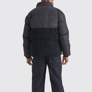 Veste d'hiver rembourrée à capuche légère et chaude avec logo personnalisé, col montant, garnissage en fibres de polyester, imperméable et coupe-vent - Product Image 2