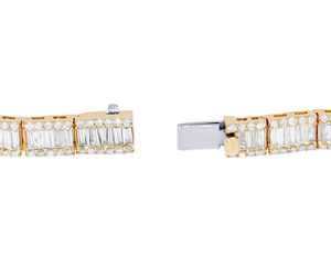 สร้อยข้อมือแบบโซ่ฮิปฮอป Iced Jewelz Rock Street ขนาด 14 มม. สไตล์ไมอามีคิวบัน สำหรับผู้หญิง ขายส่ง เงินแท้ชุบทอง ประดับเพชรโมอิสซาไนต์ - Product Image 5