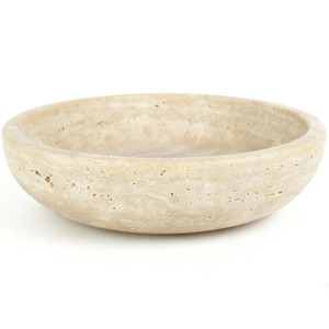 Bol en pierre de travertin artisanal en gros |   Centre de table en marbre naturel - Product Image 1