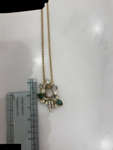 Conjunto de Collar y Pendientes de Plata Chapada en Oro para Mujer, Diseño de Pavo Real con Piedras Blancas Polki, Joyería Vintage con Diseño Animal, Regalo para Boda India - Product Image 3