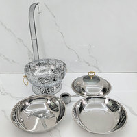 Chauffe-Plat Commercial Suspendu en Acier Inoxydable 8L avec Finition Argentée pour Hôtels, Mariages, Banquets et Traiteurs