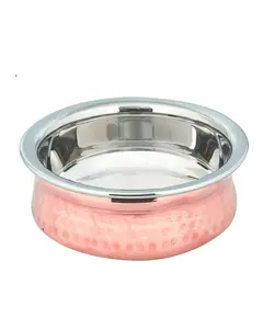 king International Pure Copper Hammered Handi Biryani Handi Latest Multi Size Pot Copper Bottom Serving Handi <b>Bowl</b> - Product Image 1