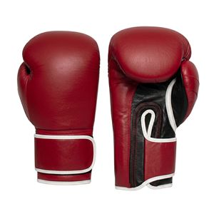 Gants de boxe d'entraînement rouges en cuir synthétique PU de haute qualité, imperméables, avec support de poignet à boucle et fermeture pour sacs de frappe lourds - Product Image 1