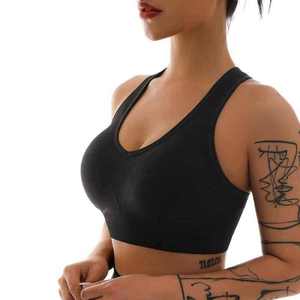 Custom Logo OEM Seamless Ribbed Embroidery Adjustable Straps Breathable Comfortable Sports Bra - Product Image 1
