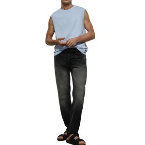 Camiseta sin Mangas Premium para Hombre, Ecológica, de Algodón, Estilo Minimalista, Informal, con Logotipo Frontal con Impresión Digital - Product Image 3