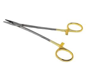 Portaagujas Olsen Hegar con tijeras y anillos recubiertos de oro, portaagujas de carburo de tungsteno con bordes de corte, aprobado por ISO - Product Image 6