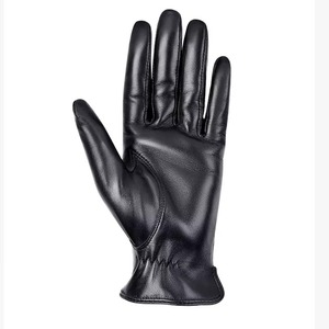 Men's Black Leather Touchscreen Driving <b>Gloves</b> Cashmere Lining Breathable Lightweight Design for Four Seasons Automotive Outdoor - Product Image 4