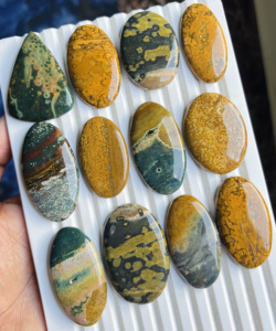 Cabochon de Jaspe Océanique Naturel de Qualité Supérieure Grade AAA, Multicolore, ASHU GEMS, Taille Personnalisable, Pierre Précieuse Non Montée pour - Product Image 4