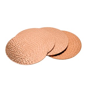 Wholesale Pure Copper Drink Coasters <b>Round</b> Polished Metal Cup Coaster <b>Set</b> Eco-Friendly Heat Resistant <b>Table</b> Mat Customized Logo - Product Image 5
