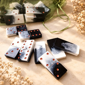 Handmade Resin <b>Domino</b> <b>Set</b> Luxury <b>Dominoes</b> <b>set</b> - Product Image 5