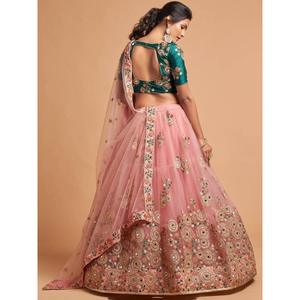 Incroyable filet brodé de fil de pêche pour mariage Lehenga Choli - Product Image 3