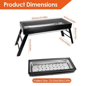 Griglia portatile in acciaio inossidabile pieghevole per Barbecue da tavolo con facile configurazione Barbecue per campeggio picnic all'aperto - Product Image 5