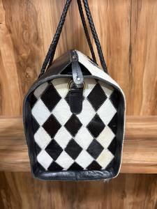 Handmade Genuine Hair On Cowhide Leather Patchwork Tote Bag | Women's Western Shoulder Handbag with Detachable Strap - Product Image 5
