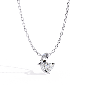 Collar con Colgante Solitario de Moissanita Corte Corazón, Plata 925 con Baño de Rodio, Joyería Romántica para Mujer, Ideal para Bodas - Product Image 1
