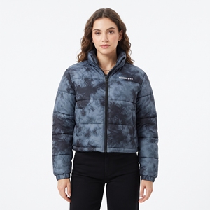 Women Puffer Jacket Latest Style Cropped Padded Winter Outerwear Tie Dye Sublimation Customizable Winter <b>Coat</b> - Product Image 2