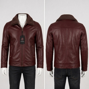 Chaqueta de Cuero para Hombre, Invierno, Lona Impermeable, Ecológica, para Motocicleta, Tallas Grandes, Multicolor, Reversible, Cuero Genuino 2026 - Product Image 6