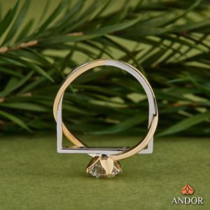 แหวนทองคำแท้ 10K สำหรับผู้หญิง แบบคลาสสิก ประดับเพชรโมอิสซาไนต์สองสี 1.15 กะรัต ชุบโรเดียม ขายส่งสำหรับการสั่งซื้อจำนวนมากแบบ B2B - Product Image 5