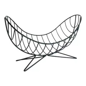 Panier à fruits en fil métallique rond sur pied, conteneur de rangement de cuisine au design moderne, panier durable en métal pour aliments - Product Image 5