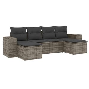 Set Divano da Giardino in Rattan Moderno, Arredamento da Esterno a 4 Posti, Design Contemporaneo, Colore Grigio, Sedute Durevoli per Patio - Product Image 4