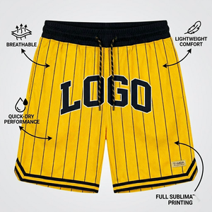 Shorts de basket-ball pour hommes grande taille à séchage rapide |   Pochette imprimée en maille, style streetwear hip-hop, respirante, coupe décontractée, toutes saisons - Product Image 5